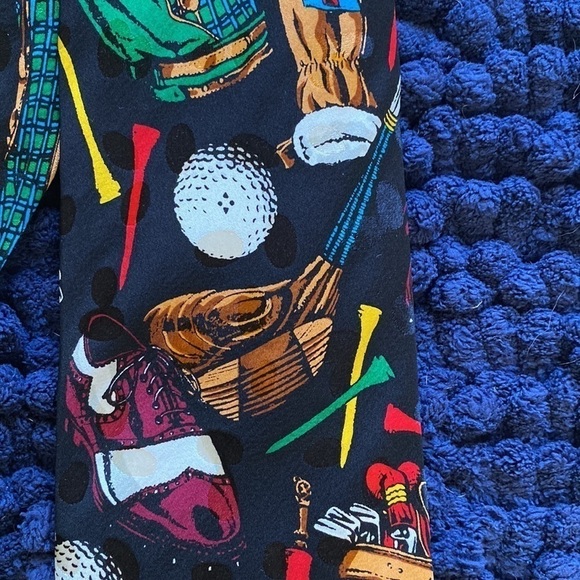 3 Addiction Silk Ties Men’s Novelty print Golf parrot fish Event Fun costume - Picture 3 of 8